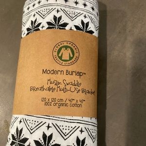 MODERN BURLAP organic cotton b/w swaddle! See pic for details 🖤🤍🖤🤍NWT🖤🤍🖤
